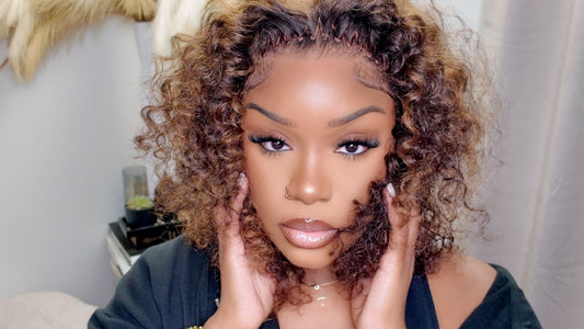 ISEE Hair 16”  5x7 HD Lace Closure Honey Blonde Curly Wig