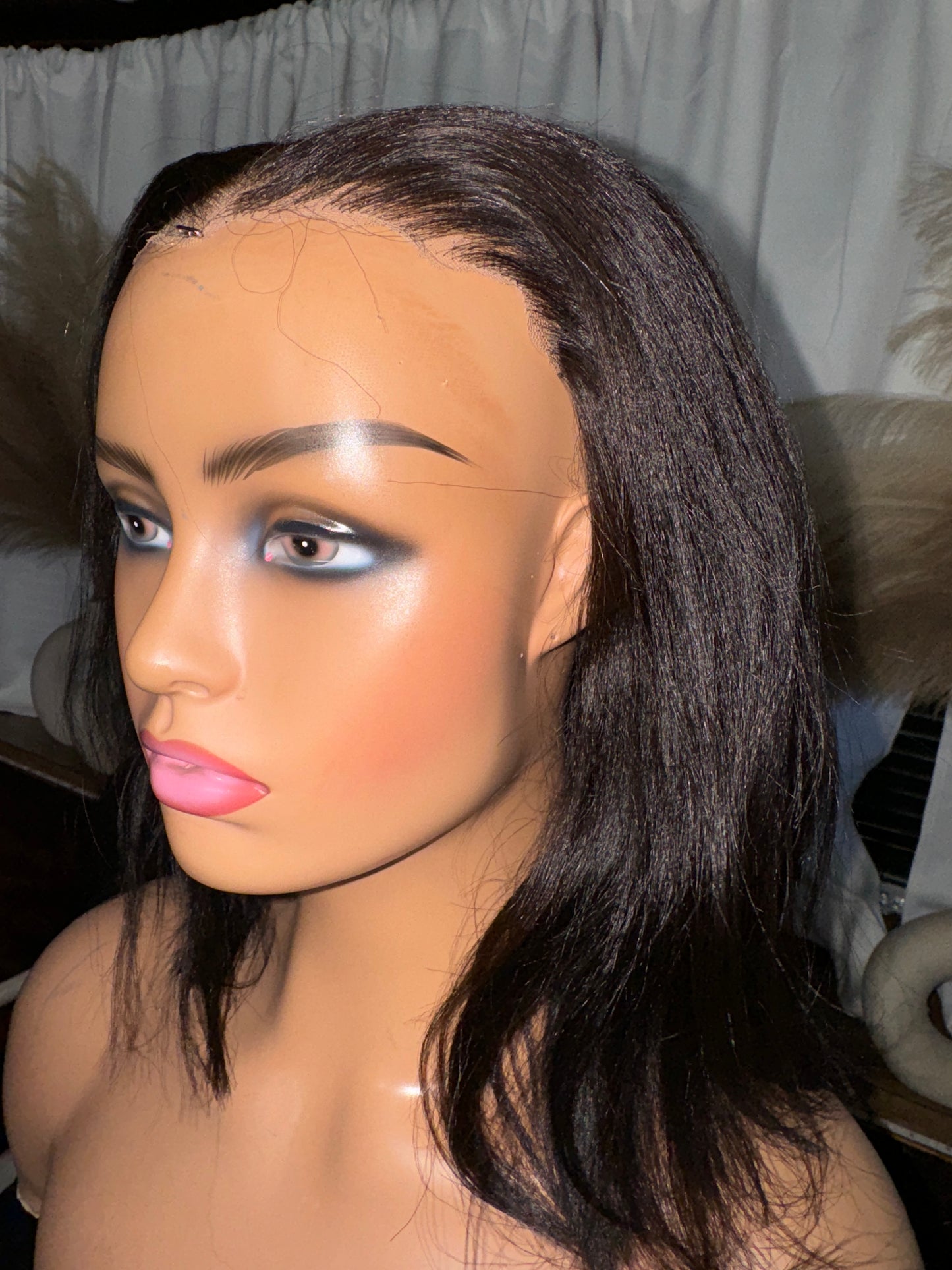 Klaiyi Hair 7x5 Glueless Closure Bob Wig *OVER PLUCKED*